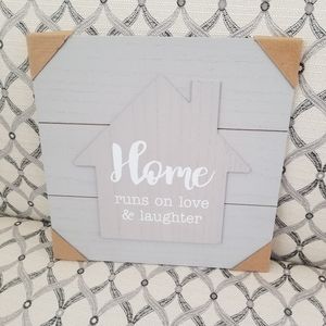 Wood "Home" sign